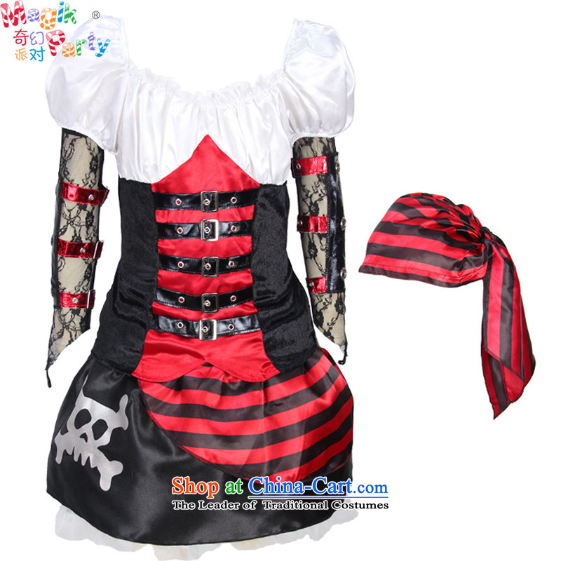 Fantasy Halloween costume party elementary school girls show Dress Photography dress role play pirates replacing girls pirates skirt skirt 140cm, pirate fantasy party (magikparty) , , , shopping on the Internet