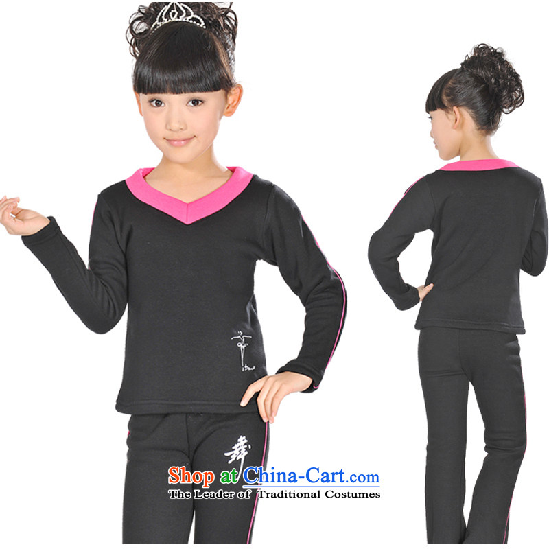 Children Dance services girls autumn and winter long-sleeved Latin services practice suits kit for children's dance wearing red coco TZ1002-0023 Girl (pure cotton lint-free, plus) 140 V-neck, Si Man (qianshiman thousands) , , , shopping on the Internet