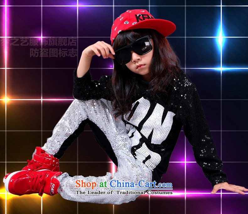 Children will jazz dance hip hop dance services boys hip hop dance on the street, serving hip-hop film costumes and girls black T-shirt hangtags 160 is suitable for Picture, prices, 150-160cm brand platters! The elections are supplied in the national character of distribution, so action, buy now enjoy more preferential! As soon as possible.