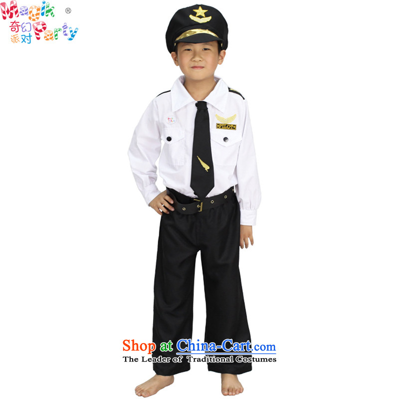 Fantasy party in celebration of the boy campus costumes birthday gift parental game services pilot pilots wearing long-sleeved uniforms, 135cm9-10 code