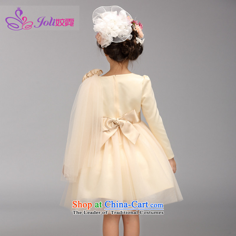 Each Ngai girls princess skirt dress skirt flower girl will dress snow white dress clothes dress Flower Girls female champagne color 150, per-ngai (joli) , , , shopping on the Internet