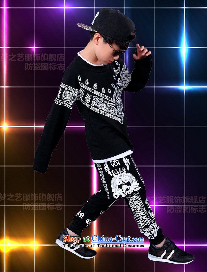 Children will jazz dance hip hop dance services boys hip hop dance on the street, serving hip-hop film costumes and girls t-shirt + pants hangtags 150 is suitable for Picture, prices, 140-150cm brand platters! The elections are supplied in the national character of distribution, so action, buy now enjoy more preferential! As soon as possible.