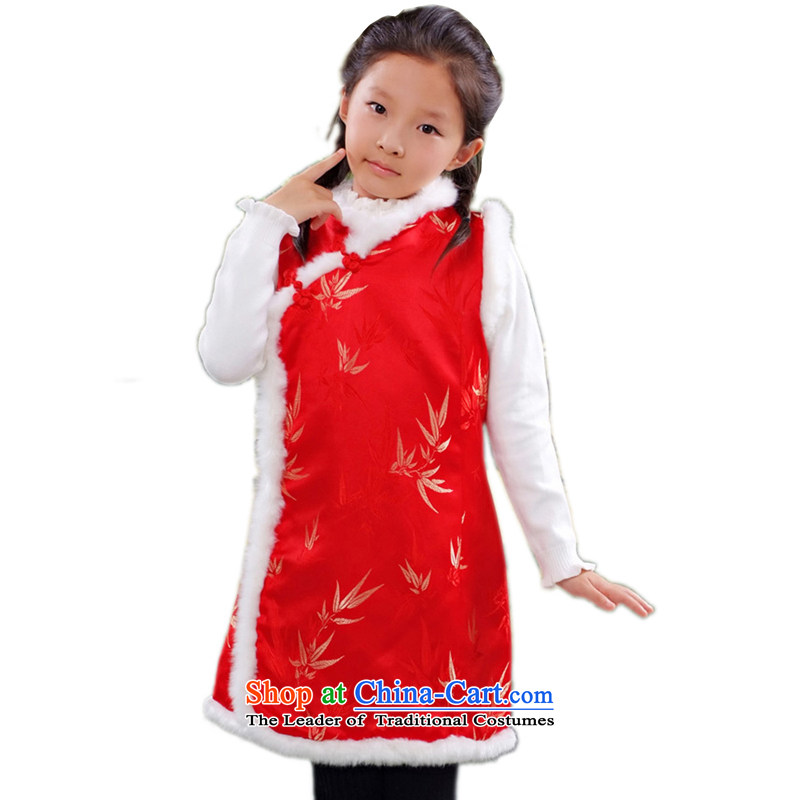 Ethernet-autumn and winter, Tang dynasty girls cotton qipao children China wind cheongsam dress girls children clip cotton giggling 4.5-60s 68-90?100 Services