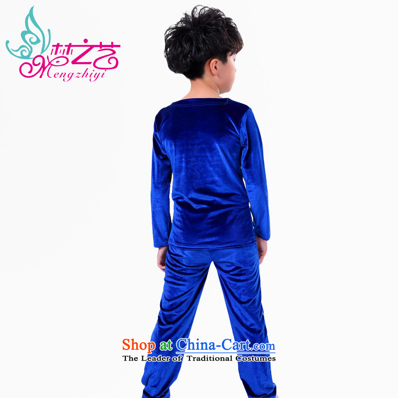 Children Dance exercise clothing boy) packaged early childhood autumn dance wearing long-sleeved performance gymnastics dancing blue autumn men serving hangtags 120-130cm, dreams for 130 arts , , , shopping on the Internet