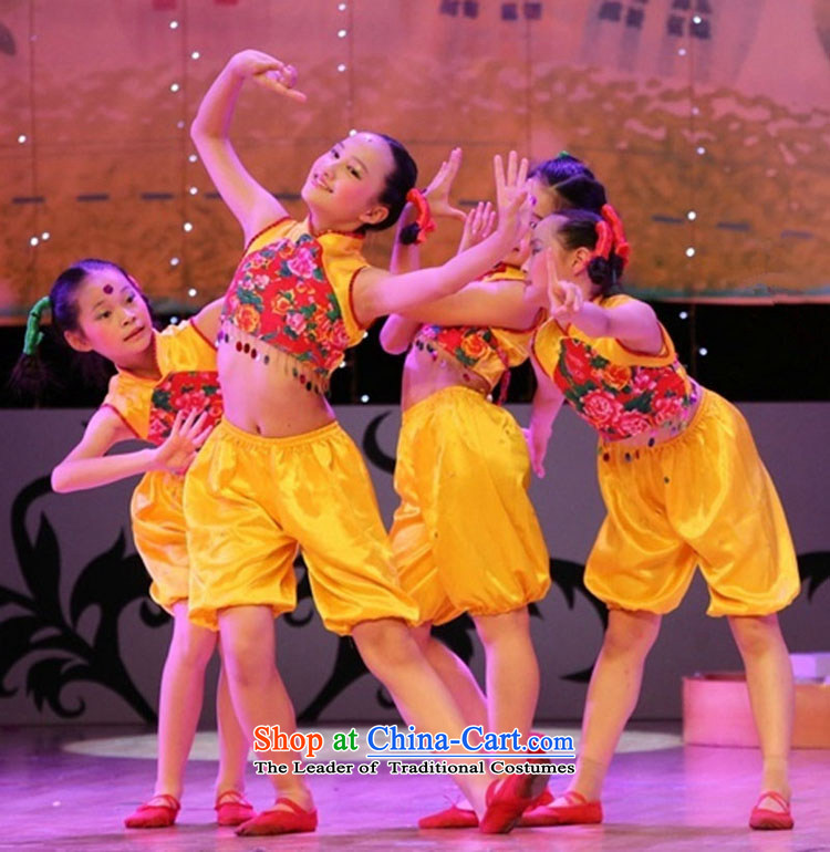 The new child primary school students will costumes and girls dancing wearing Shao Er Yangko Dance Stage Costume Yellow 90cm for pictures, prices, brand platters! The elections are supplied in the national character of distribution, so action, buy now enjoy more preferential! As soon as possible.