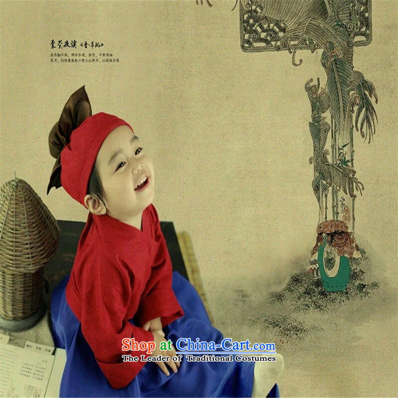 The new service small boy Neo-confucian scholar costume Han-small medicine child will children photography props clothing boy Kit 110 Crown monkey , , , shopping on the Internet