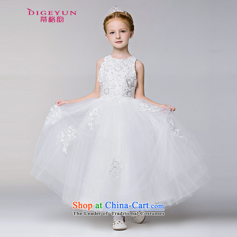 2015 new child dress Korean long girls dress skirt princess skirt Flower Girls dress skirt autumn and winter, White 130