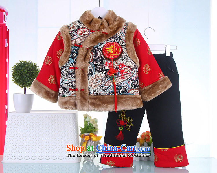 Tang Dynasty to boys and girls autumn and winter, two sets of infants and children under my baby, lint-free cotton waffle New Year Plus jacket red 120 pictures, prices, brand platters! The elections are supplied in the national character of distribution, so action, buy now enjoy more preferential! As soon as possible.