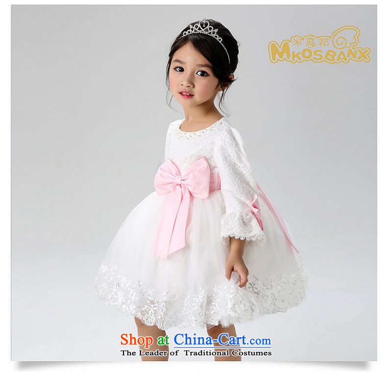 The state of children's wear under the meter high child girls will dress girls Flower Girls Wedding Dress Show Services White Princess 120-130 meters high state (MKOSBANX) , , , shopping on the Internet