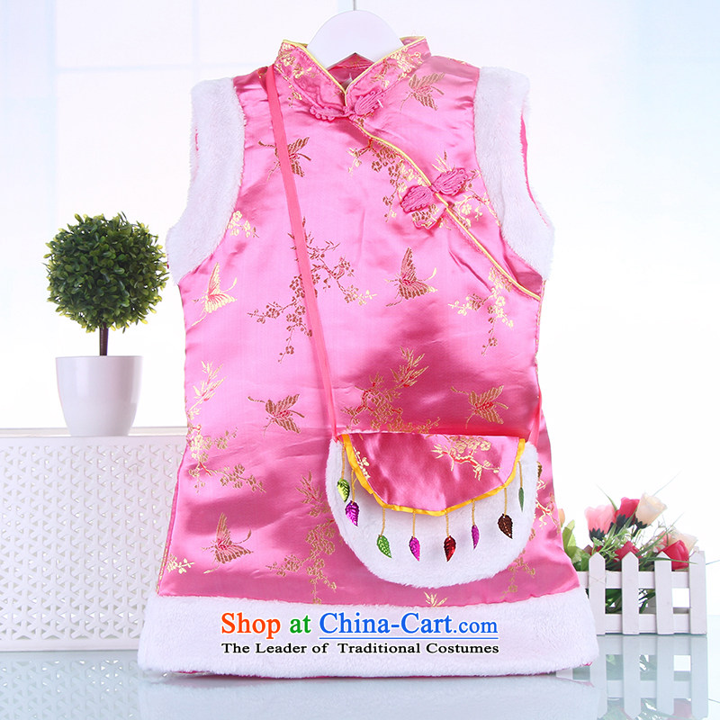 Tang Dynasty children serving giggling girl Po New Year clamp cotton coat cheongsam dress chinese red winter clothing 2-6 pink 120-130 Bunnies Dodo xiaotuduoduo) , , , shopping on the Internet