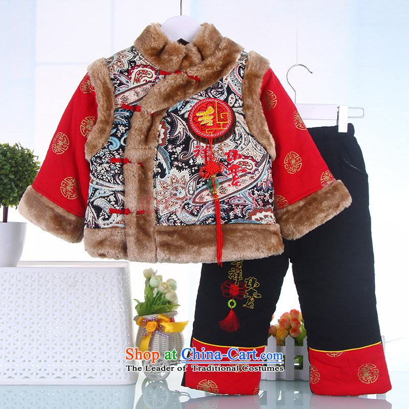 Tang Dynasty boy new baby boy 2015 winter thick kit 1-2-3-4-5-6 age young boys to cotton red 90, small and Dodo xiaotuduoduo) , , , shopping on the Internet