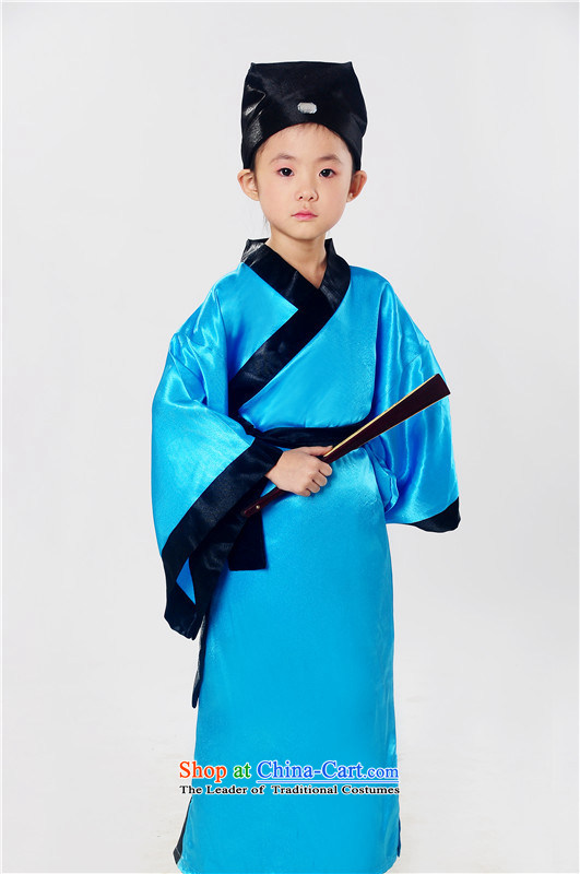 Ancient Han-stage performances floor serving children photography clothing ancient scholars costume Liang Zhu wets the deep blue 150cm photo, prices, brand platters! The elections are supplied in the national character of distribution, so action, buy now enjoy more preferential! As soon as possible.