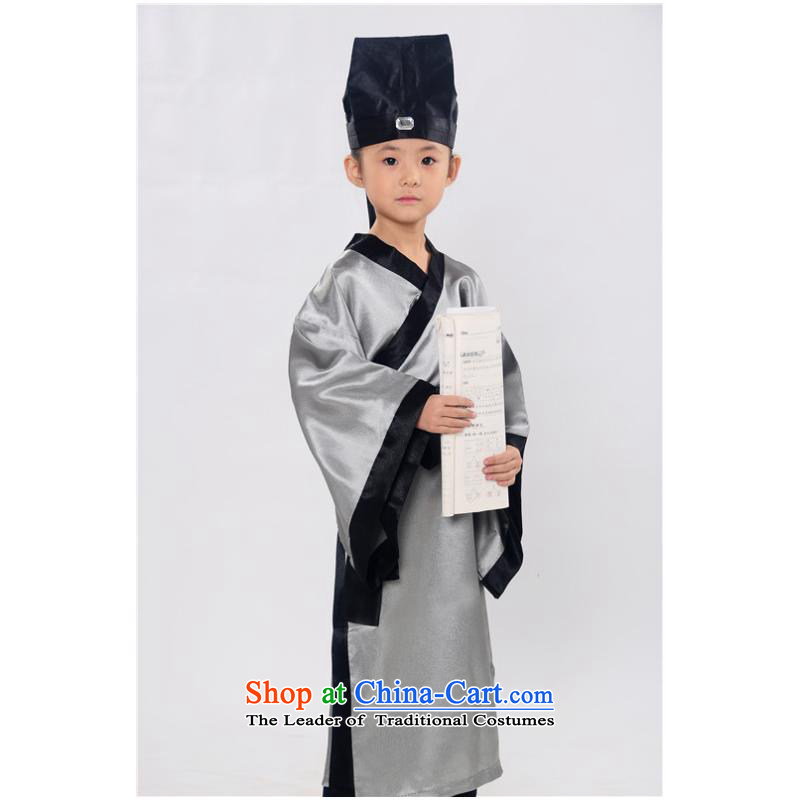 Ancient Han-stage performances floor serving children photography clothing ancient scholars costume Liang Zhu wets the deep blue 150cm, Lok (leyier under) , , , shopping on the Internet