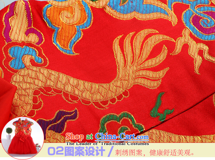 The autumn and winter new girls cheongsam dress 4-8  -year-old female babies age full moon festival princesses skirt the red uniform red 150 pictures, prices, brand platters! The elections are supplied in the national character of distribution, so action, buy now enjoy more preferential! As soon as possible.