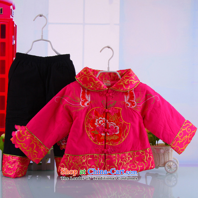 The baby girl Tang dynasty winter coat New Year Tang Dynasty Infant Garment children aged 0-1-2-3-4-5 Week Winter Package 80 points of pink and shopping on the Internet has been pressed.