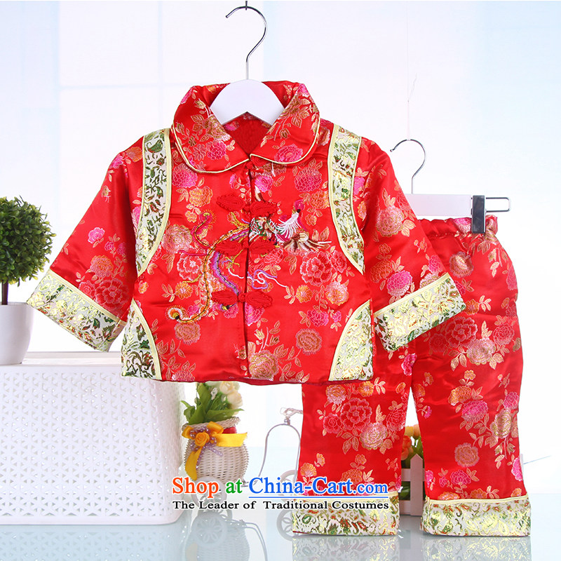 Tang dynasty dress female children's wear two kits baby during the spring and autumn the new baby is one month old age 100 days of the New year red 90, small and service Dodo xiaotuduoduo) , , , shopping on the Internet