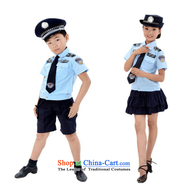 The new police uniform uniform kindergarten children for boys and girls to show small police uniforms wearing the uniform of the police performance of small children long-sleeved men 6 Piece Height, in accordance with 120 (leyier) , , , shopping on the In