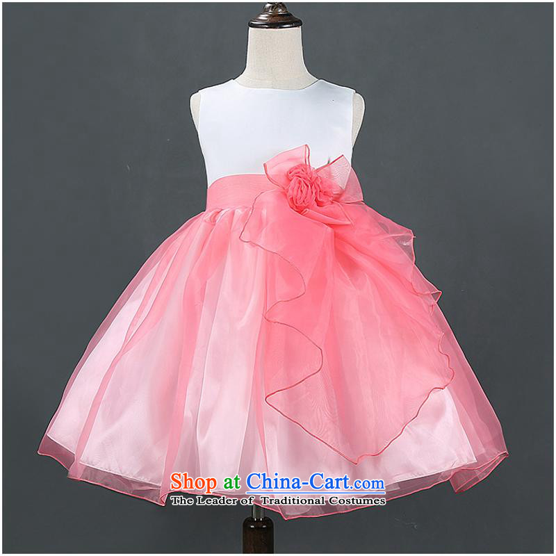 2015 Autumn, Korean girls are lovely and skirt spell flowers Princess Flower Girls dress skirt pink 130cm, children's, , , , shopping on the Internet