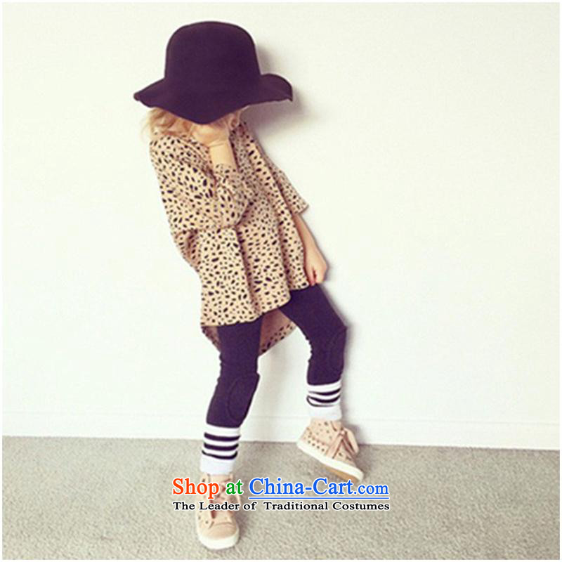 2015 Autumn, foreign trade girls long-sleeved dresses western style leopard small and medium-sized child skirt A202 80-110cm/ Leopard 4 piece on the one hand, in accordance with the (leyier) , , , shopping on the Internet