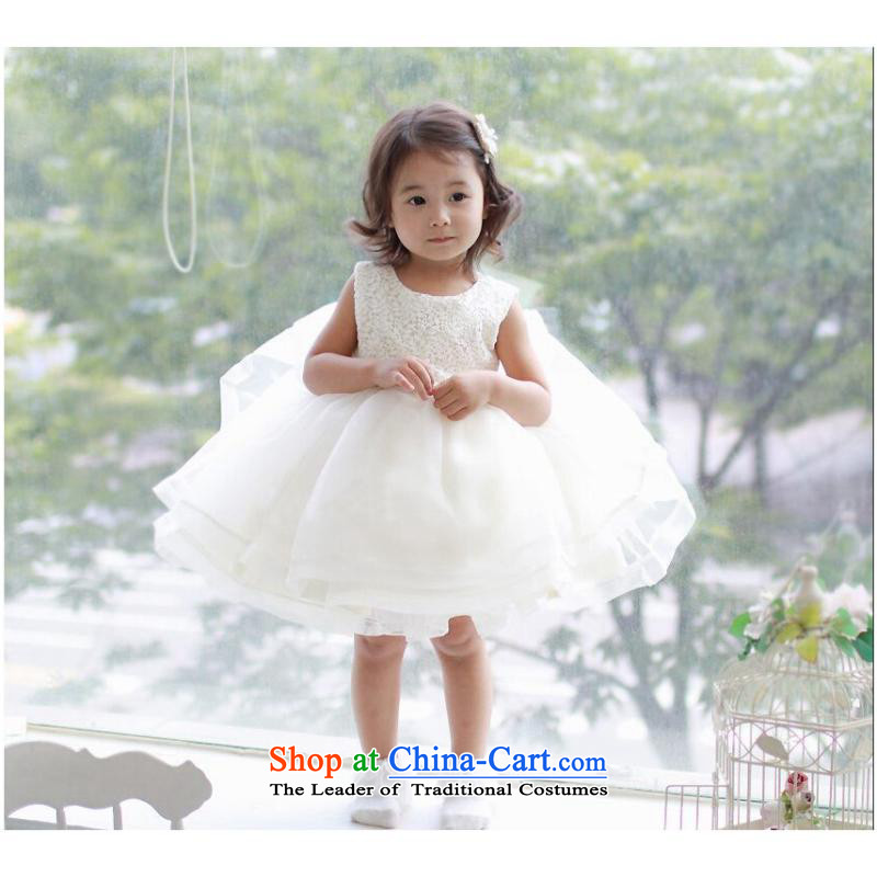 The original foreign trade by 2015 single girls dresses fall new small and medium-sized child Flower Girls dress flowers' skirts 1.67 white 12