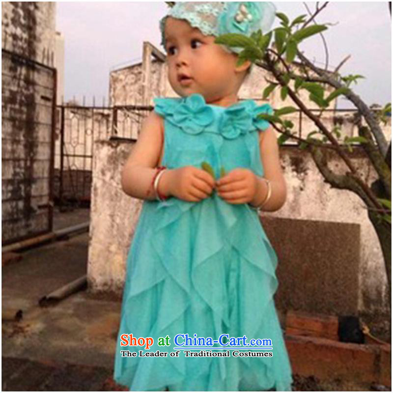 2015 new foreign trade girls dresses chiffon baby princess flowers skirts children skirt blue 80cm-120cm/1 hand, with 5, , , , shopping on the Internet