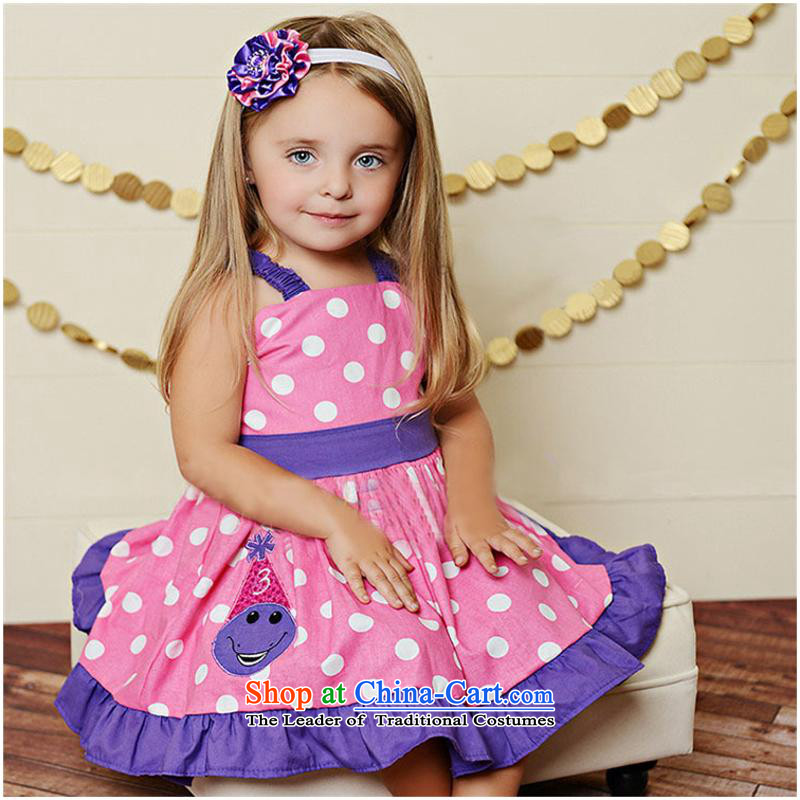 The original foreign trade single western straps girls dresses quality dots spell color child skirt princess skirt dot 80cm-120cm/1 five hand with Dell Online shopping has been pressed.
