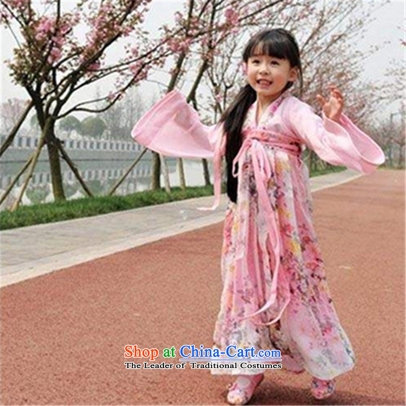 Sakura small prey Li Han-girl children costume chest you can multi-select attributes by using the national costumes skirt guzheng long skirt show services Pink?140cm_140cm spot height 1.4 m_ Recommendation