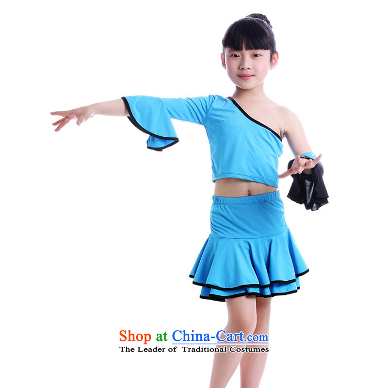 Adjustable leather case package child maids Latin dance wearing children will show services practice suits dance skirt kit yellow leather-package has been pressed 160cm, shopping on the Internet