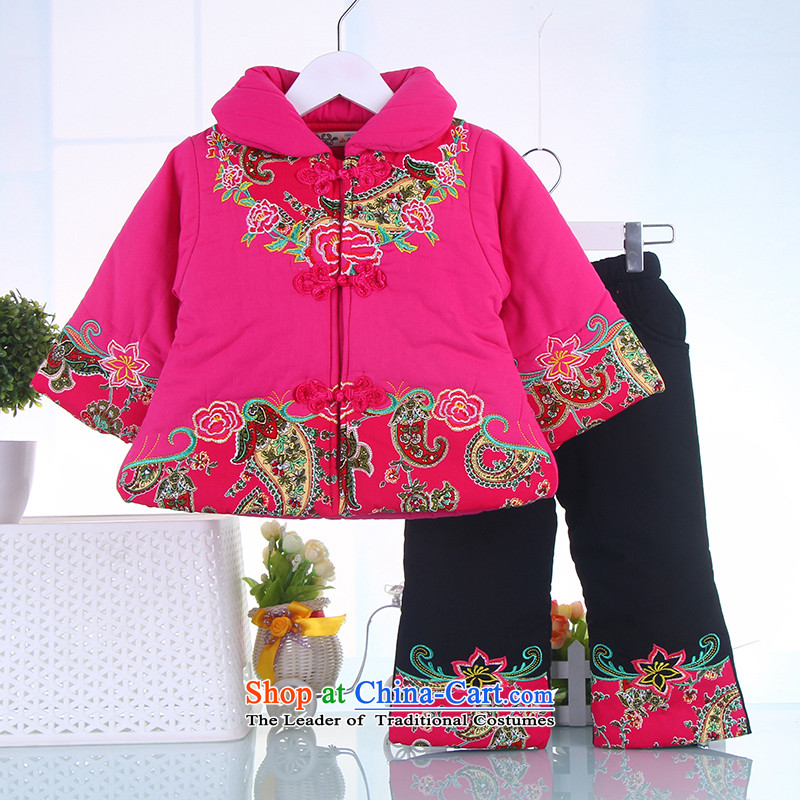 Winter clothing Tang dynasty girls baby clothes thick 0-1-2-3 cotton year-old baby package point of 120 red and shopping on the Internet has been pressed.