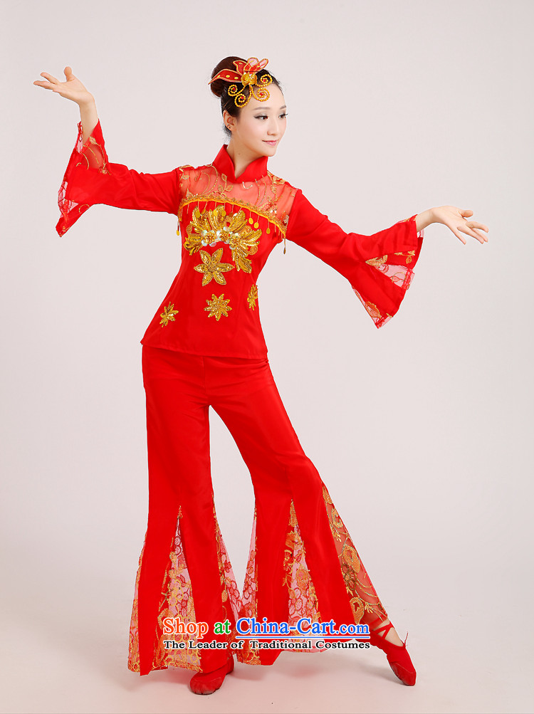 The national costumes dance yangko theatrical performances services serving the fan dance drum square Race suits the red XXXXL make pictures, prices, brand platters! The elections are supplied in the national character of distribution, so action, buy now enjoy more preferential! As soon as possible.