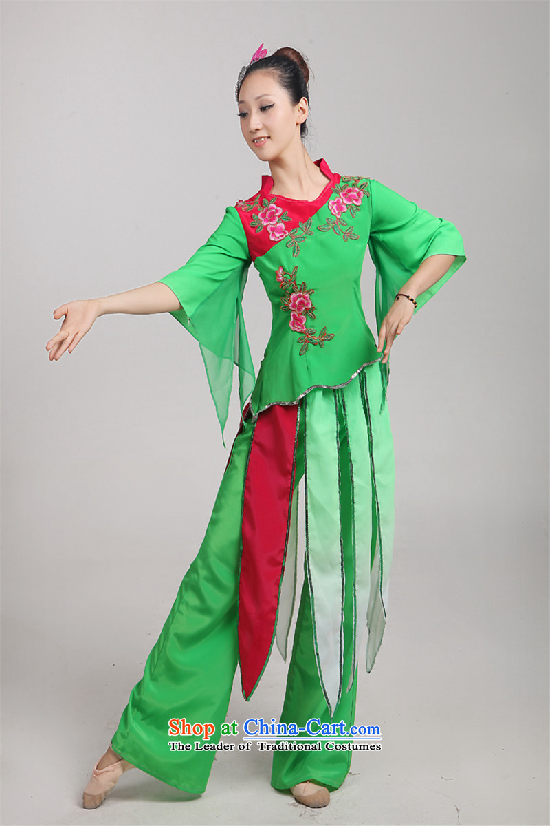 2015 new yangko dance clothing will fan dance wearing janggu modern dance style national stage costumes green XXXL picture, prices, brand platters! The elections are supplied in the national character of distribution, so action, buy now enjoy more preferential! As soon as possible.