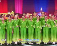 2015 new yangko dance clothing will fan dance wearing janggu modern dance style national stage costumes green XXXL picture, prices, brand platters! The elections are supplied in the national character of distribution, so action, buy now enjoy more preferential! As soon as possible.