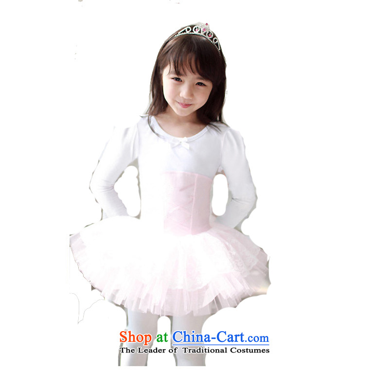 Adjustable leather case package girls long-sleeved dance skirt children ballet skirt will exercise clothing blue leather adjustable 140cm, princess package has been pressed shopping on the Internet