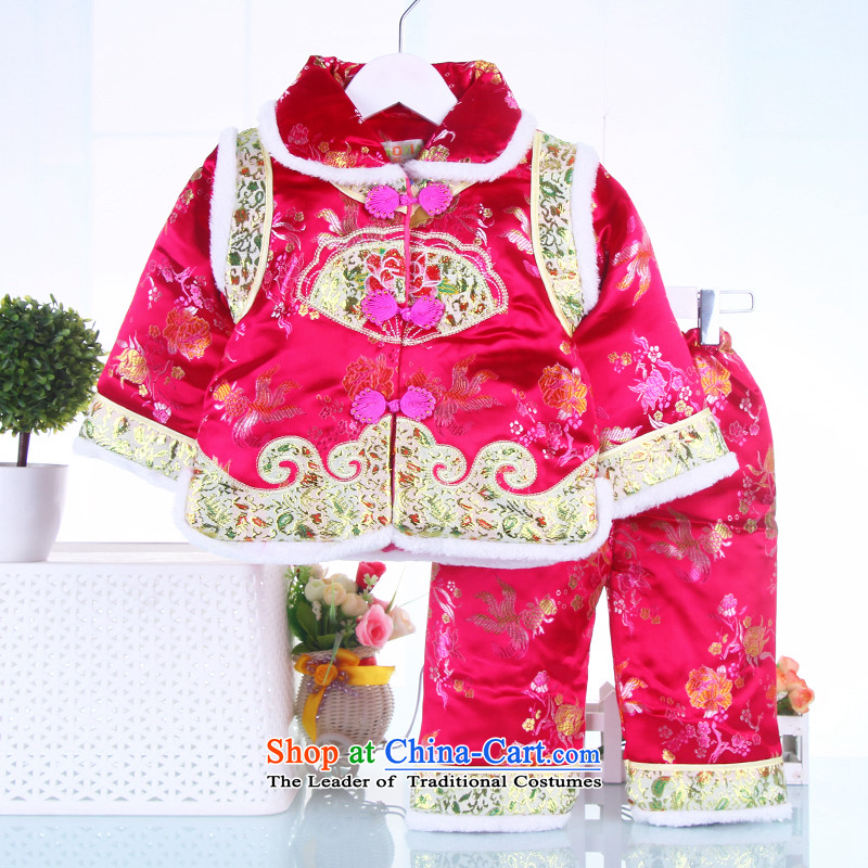 The girl children's wear winter 2015 new child Tang Dynasty New Year damask kit infant auspicious services as your baby years whooping red 100 Bunnies Dodo xiaotuduoduo) , , , shopping on the Internet
