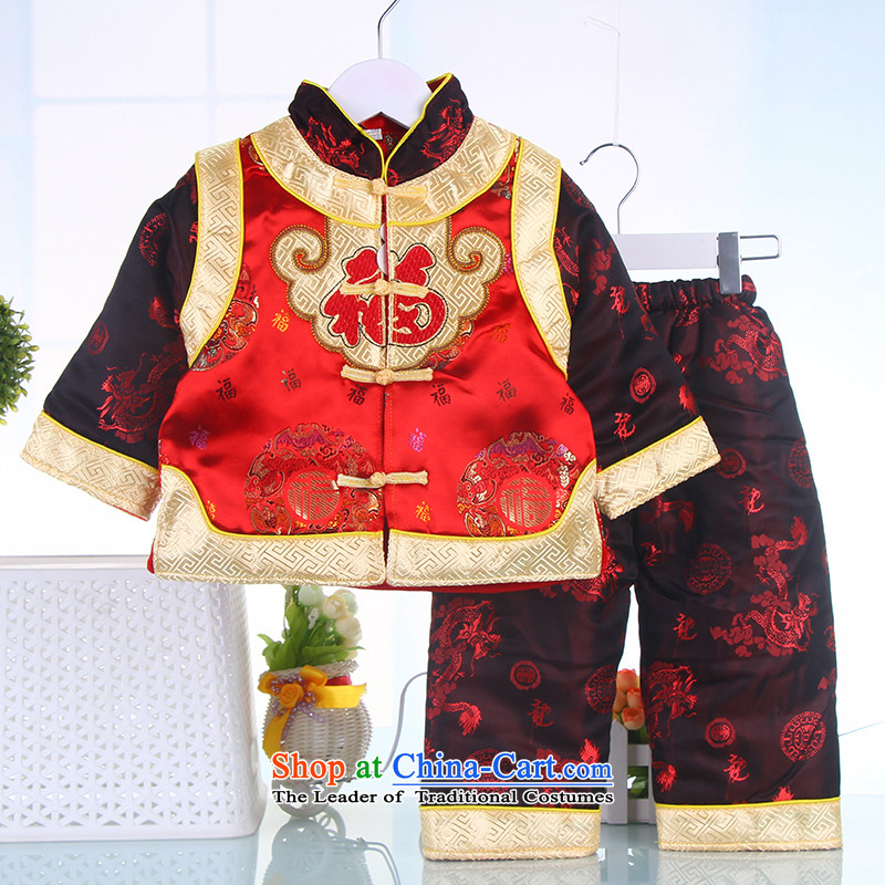 Tang Dynasty Girls fall inside the shirt thoroughly New Year Tang Dynasty Infant Garment children aged 1-2-3 Winter Package red 66, the robe of the Point and shopping on the Internet has been pressed.