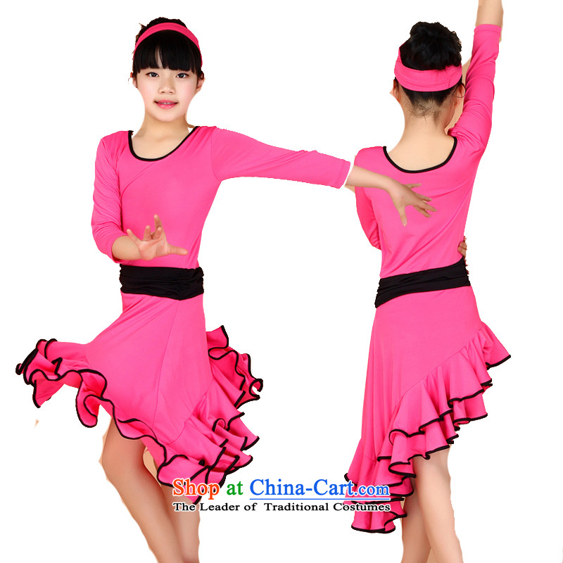 Adjustable leather case package for children with long-sleeved Latin dance costumes children dance skirt practitioners charge by red black 160cm, adjustable leather case package has been pressed shopping on the Internet