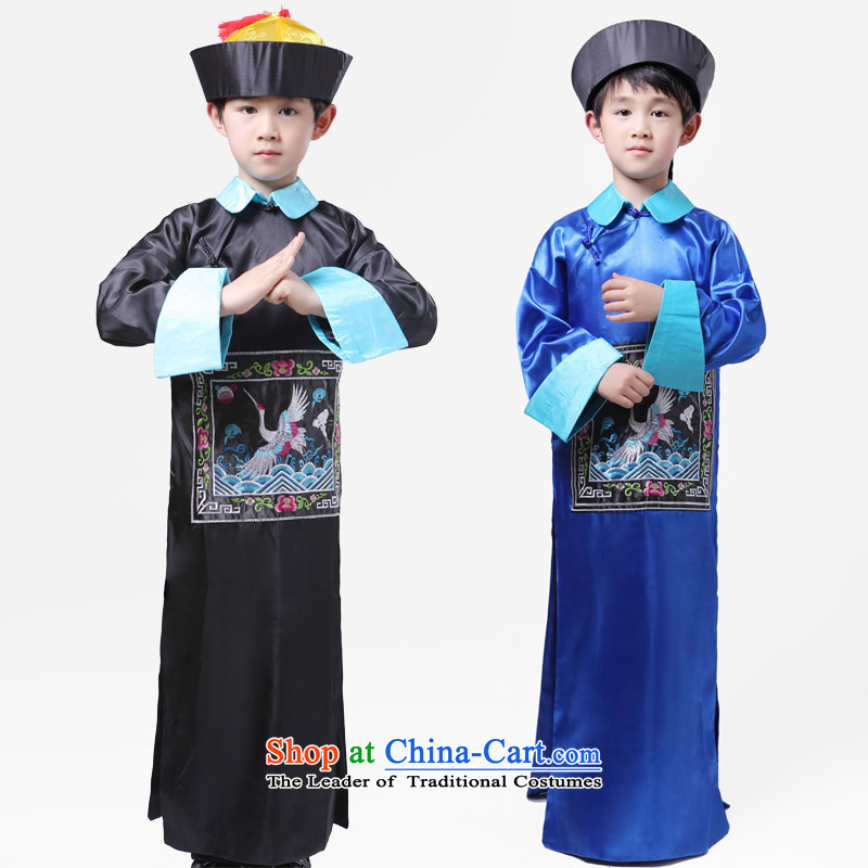 Adjustable leather case package children costume of the Qing court eunuch Services Minister Chiang, and service performance services Qing dynasty zombies Halloween uniforms black leather adjustable 175 package has been pressed shopping on the Internet