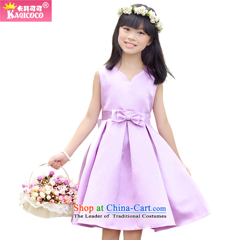 2015 new summer children's wear card its cocoa girls dress skirt little princess vest skirt Korean Flower Girls skirts?92823- purple _ 130