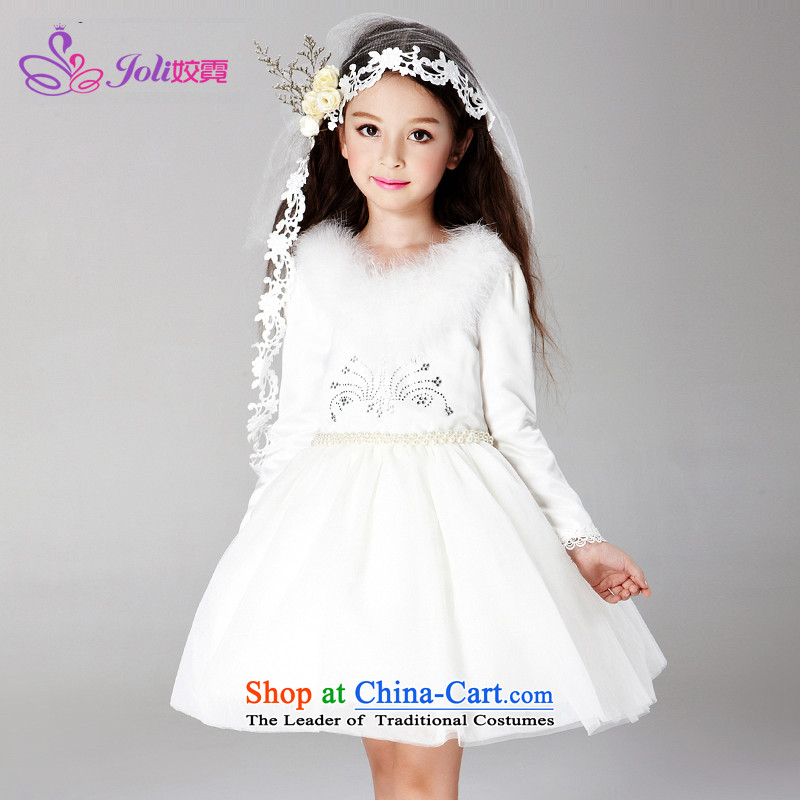 Each Princess skirt girls Ngai girl children's apparel will Flower Girls dress girls skirt long-sleeved white dresses Princess 120 per ngai (joli) , , , shopping on the Internet