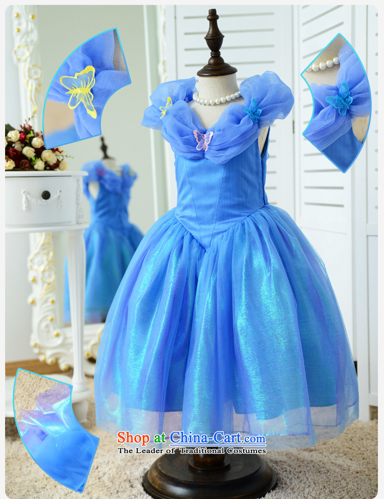 Bathing in the staff of the estate children the same Cinderella Princess skirt girls dress autumn replacing Flower Girls wedding dresses, 223 will also sent the necklace was blue 140cm photo, prices, brand platters! The elections are supplied in the national character of distribution, so action, buy now enjoy more preferential! As soon as possible.