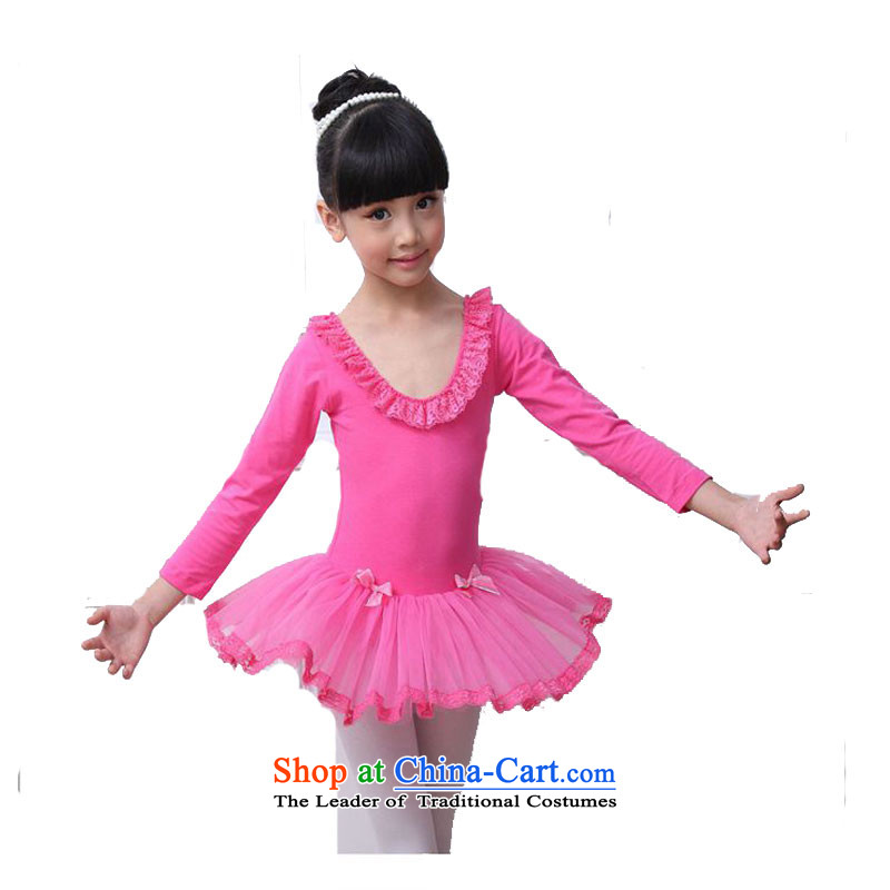 Children Dance wearing girls Ballet Dance skirt skirt dress autumn, long-sleeved Shao Er costumes exercise clothing pink leather-package 150cm, long-sleeved shopping on the Internet has been pressed.
