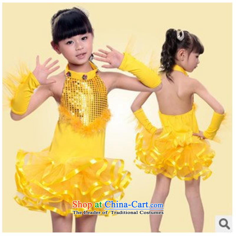 Children costumes girls show apparel shiny cards early childhood modern Latin Dance Dance Dance services blue stylish 130cm, Lok (leyier under) , , , shopping on the Internet