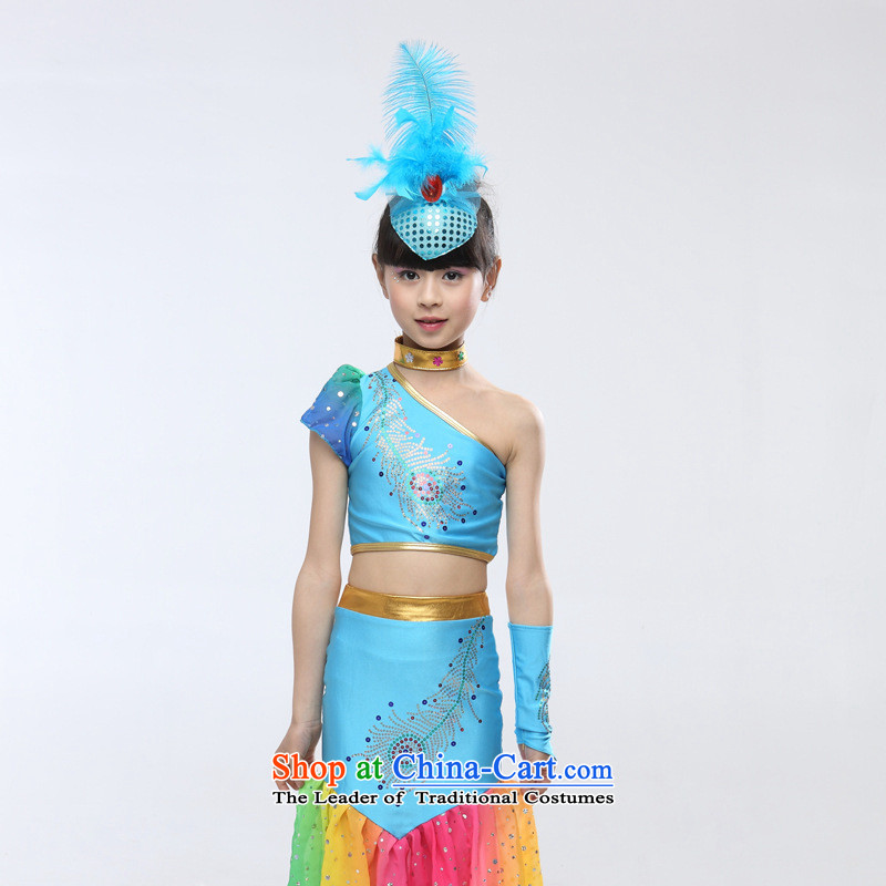 Children costumes girls of early childhood care less Dai nationality dance dance skirt peacock dance performances of dance services red crowsfoot 150cm, and involved (rvie.) , , , shopping on the Internet