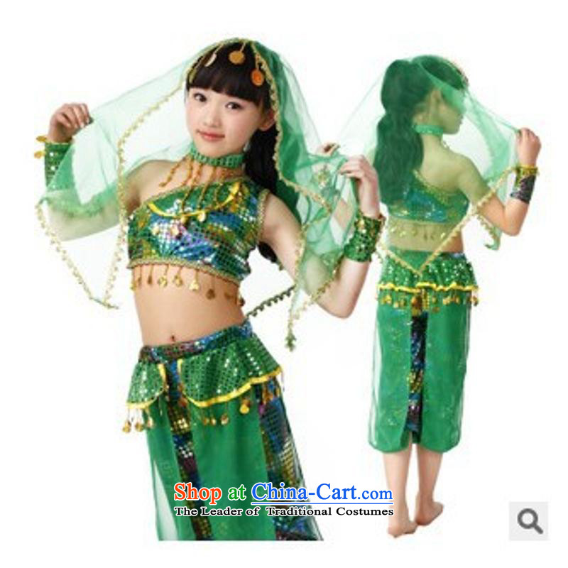 61. Children will dance wearing belly new early childhood, Xinjiang ethnic dance India skirt girls show services and Jie (red 140cm, rvie.) , , , shopping on the Internet