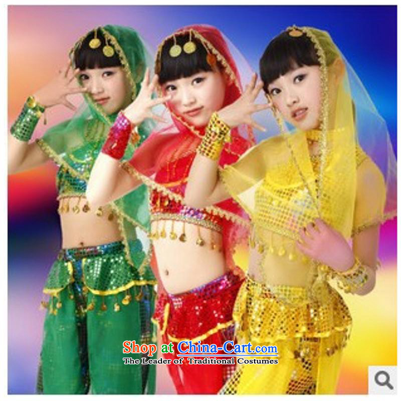 61. Children will dance wearing belly new early childhood, Xinjiang ethnic dance India skirt girls show services and Jie (red 140cm, rvie.) , , , shopping on the Internet