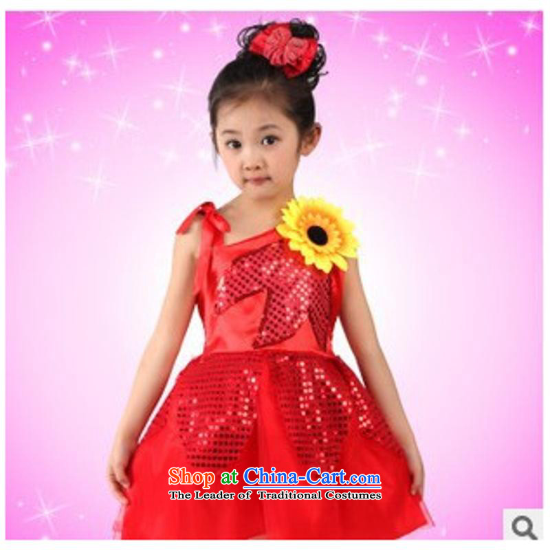 Early childhood dance performances to celebrate children wearing the new girls show apparel shiny cards modern contemporary dance dress green 120cm, and involved (rvie.) , , , shopping on the Internet