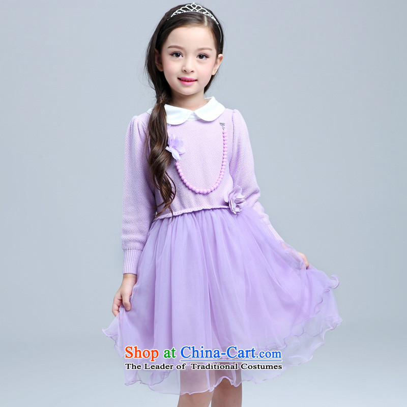 M High State child skirt 2015 Fall/Winter Collections new girls dresses Korean girl children's wear long-sleeved knitted cotton princess skirt pink 160 meters high state (MKOSBANX) , , , shopping on the Internet