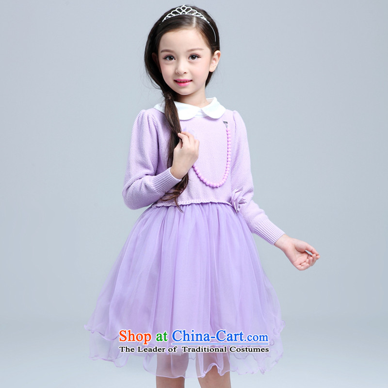 M High State child skirt 2015 Fall/Winter Collections new girls dresses Korean girl children's wear long-sleeved knitted cotton princess skirt pink 160 meters high state (MKOSBANX) , , , shopping on the Internet
