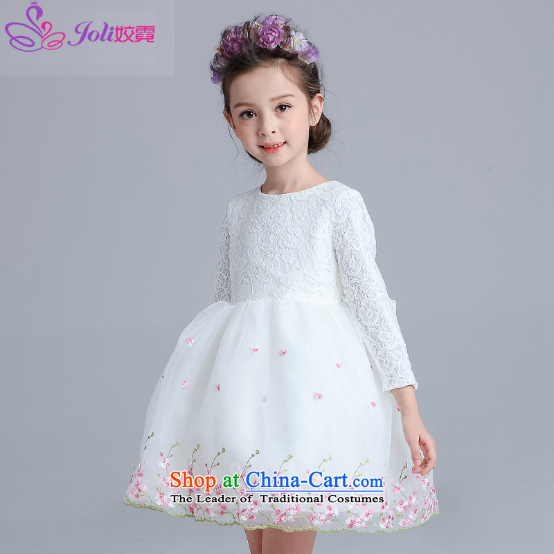 Each Ngai girls princess skirt dress skirt flower girl will dress snow white dress clothes dress Flower Girls female white 150, per-ngai (joli) , , , shopping on the Internet