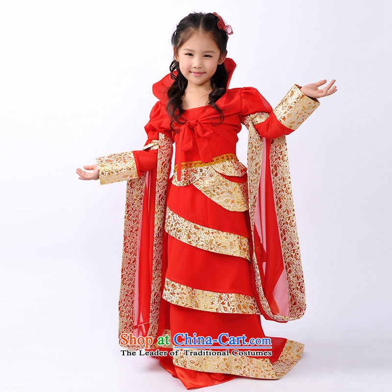 Children costume Xian Jian Yong Kwai fairies clothing girls martial arts performances of ancient services services photography dress blue leather-package has been pressed 160cm, shopping on the Internet